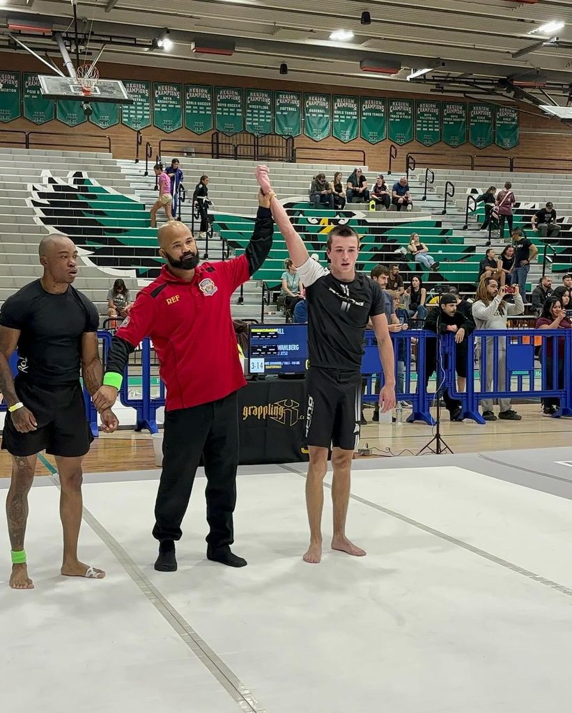 Michael Wahlberg declared the winner at a Brazilian Jiu Jitsu competition, shared on Instagram by his mom Rhea Durham