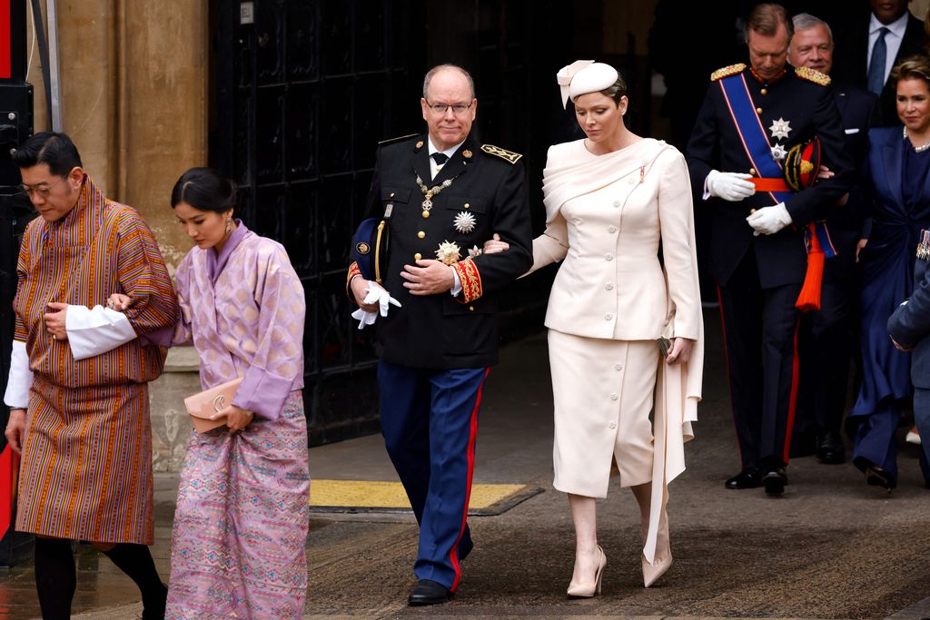 Princess Charlene and Prince Albert arriving at King Charles III's coronation