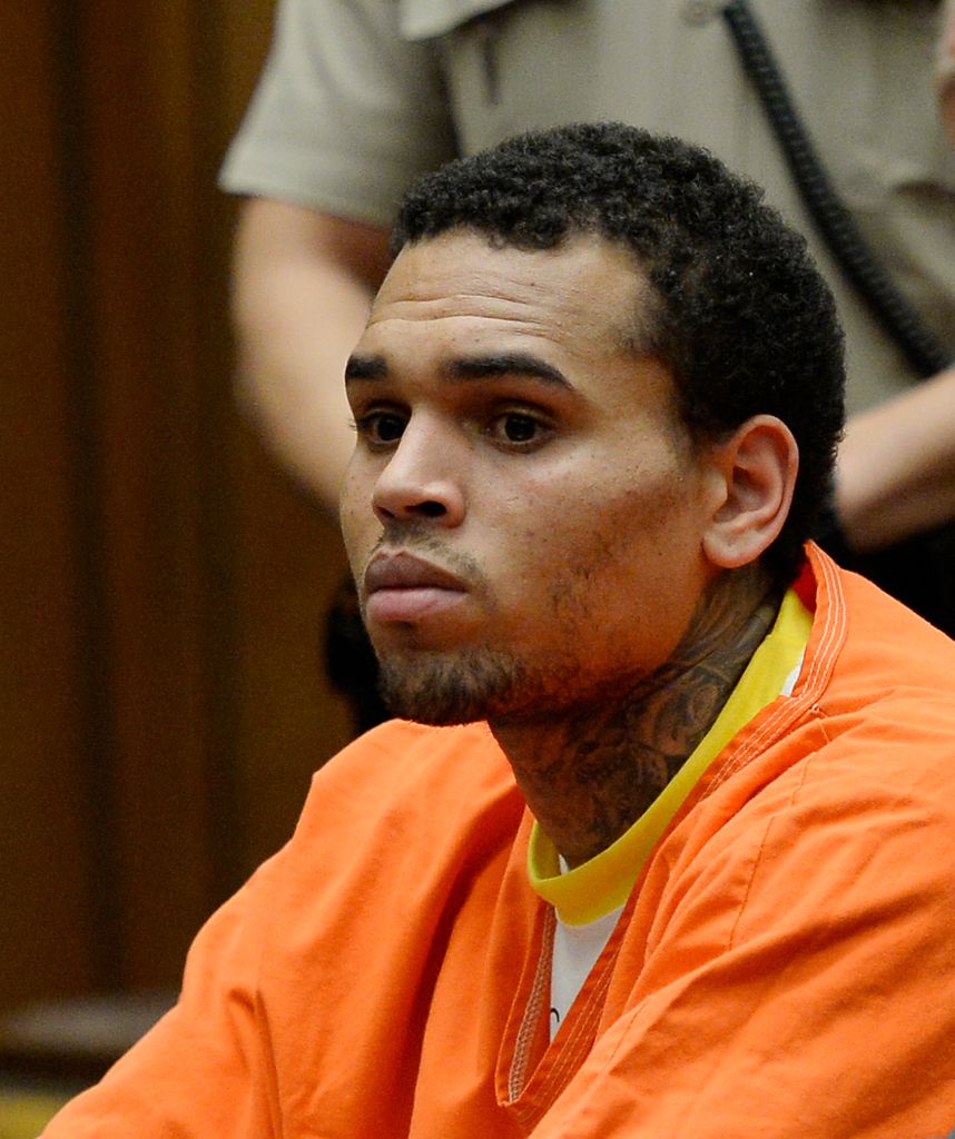 R&B singer Chris Brown appears in court for a probation violation hearing in Los Angeles Superior Court on May 1, 2014