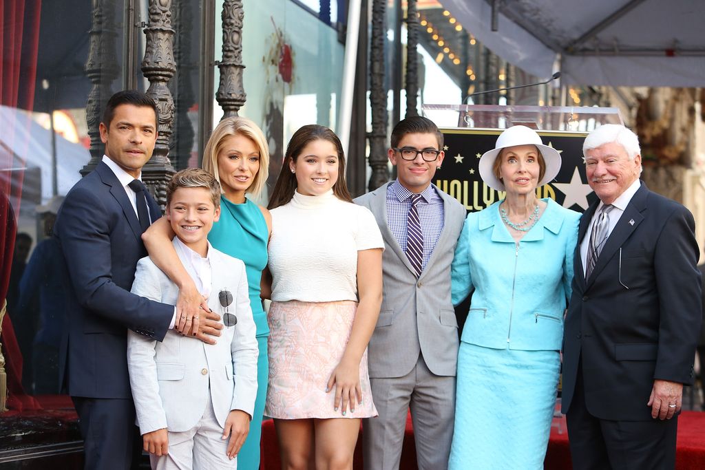 Kelly with her family after she received her star on the Hollywood Walk of Fame