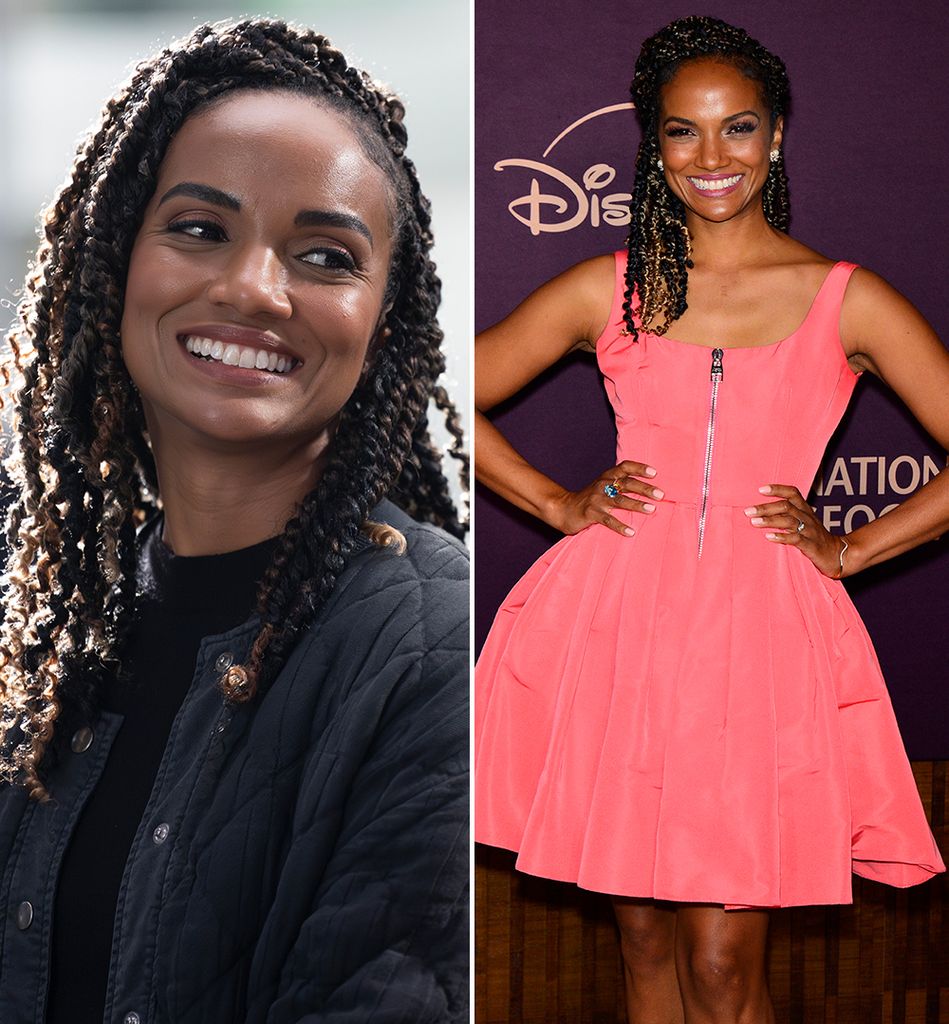 Mekia Cox in The Rookie / At a Disney event in a pink dress