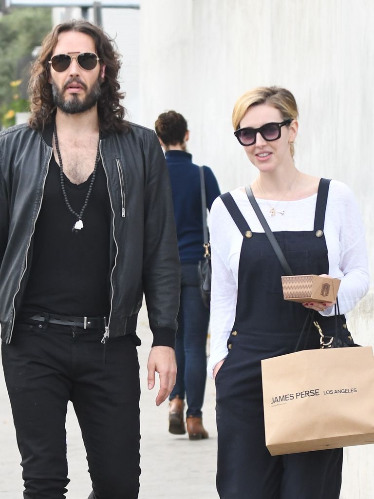 Russell Brand and Laura Gallacher are seen on January 06, 2018 in Los Angeles, California.  (Photo by BG002/Bauer-Griffin/GC Images)