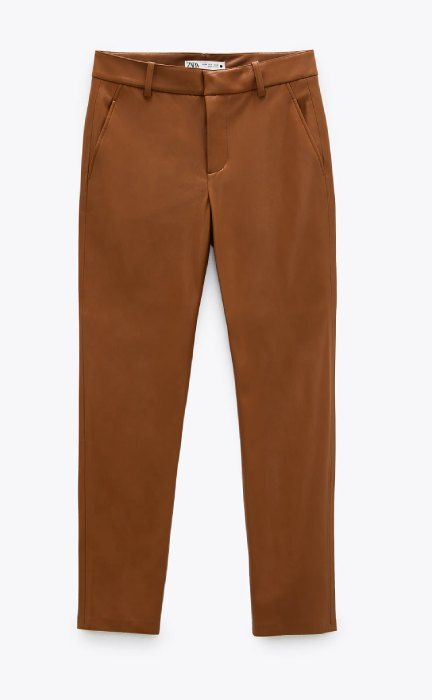 FAUX LEATHER FLARED TROUSERS - Light brown | ZARA Angola