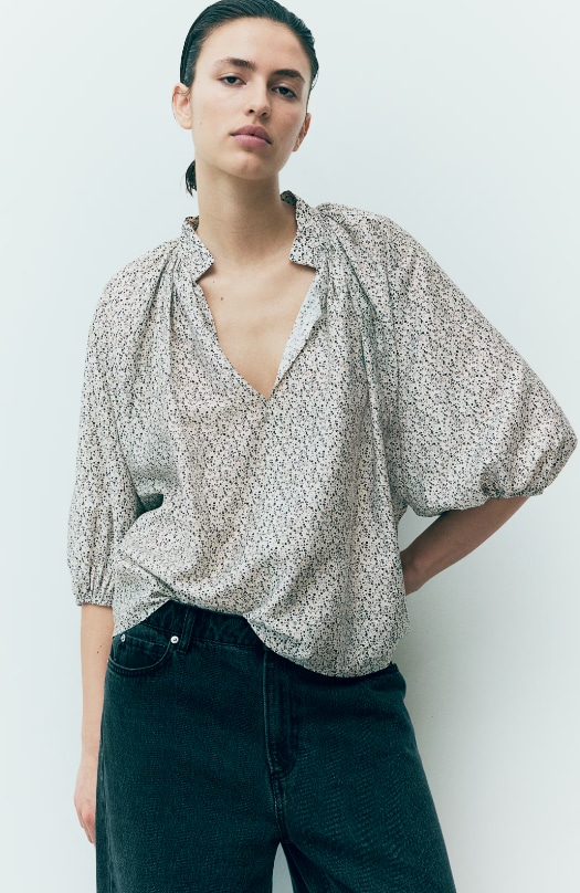 h and m patterned blouse 