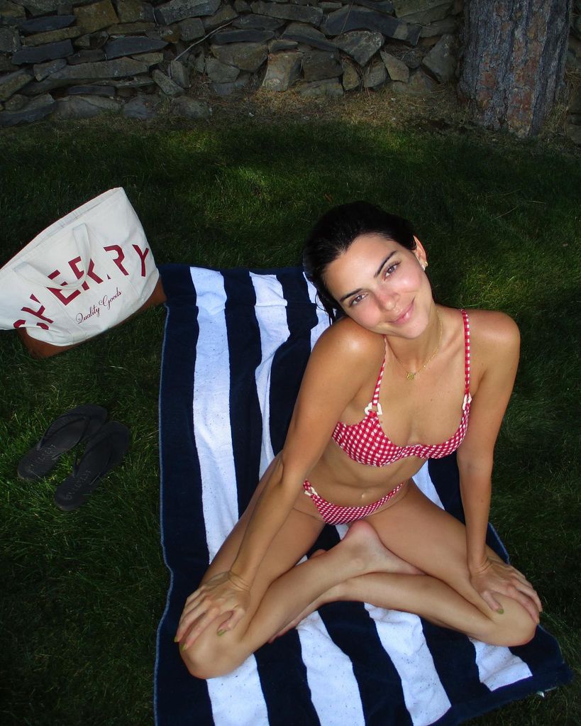 A photo of Kendall Jenner wearing a string bikini