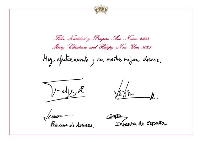 Princess Leonor and Infanta Sofias Christmas card signed 