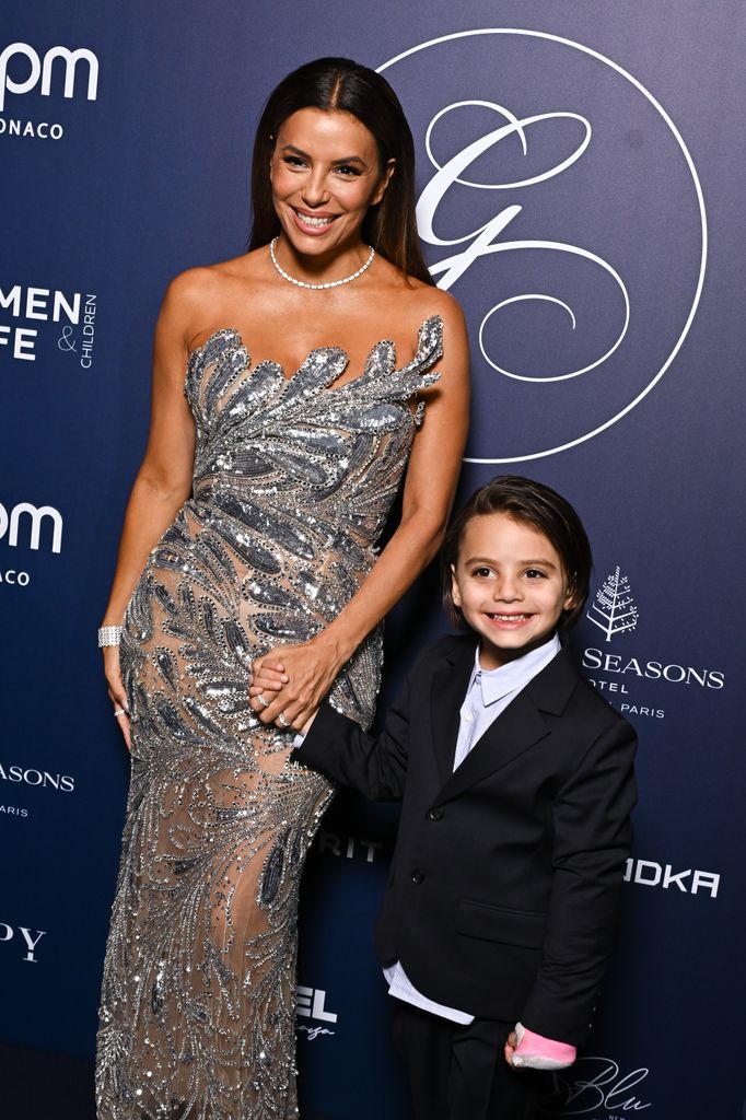 eva longoria and son santiago global gift gala paris 2024