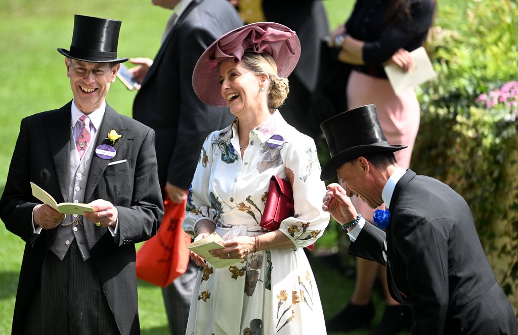 Edward and Sophie laughing with Frankie Dettori