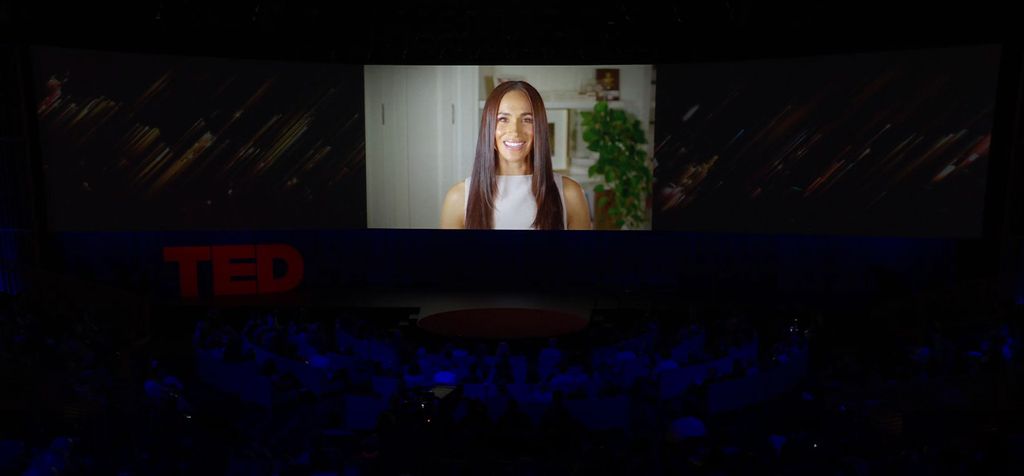 The Duchess of Sussex during Misan Harriman's Ted Talk