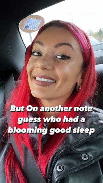 Dianne Buswell pictured in the back of a car