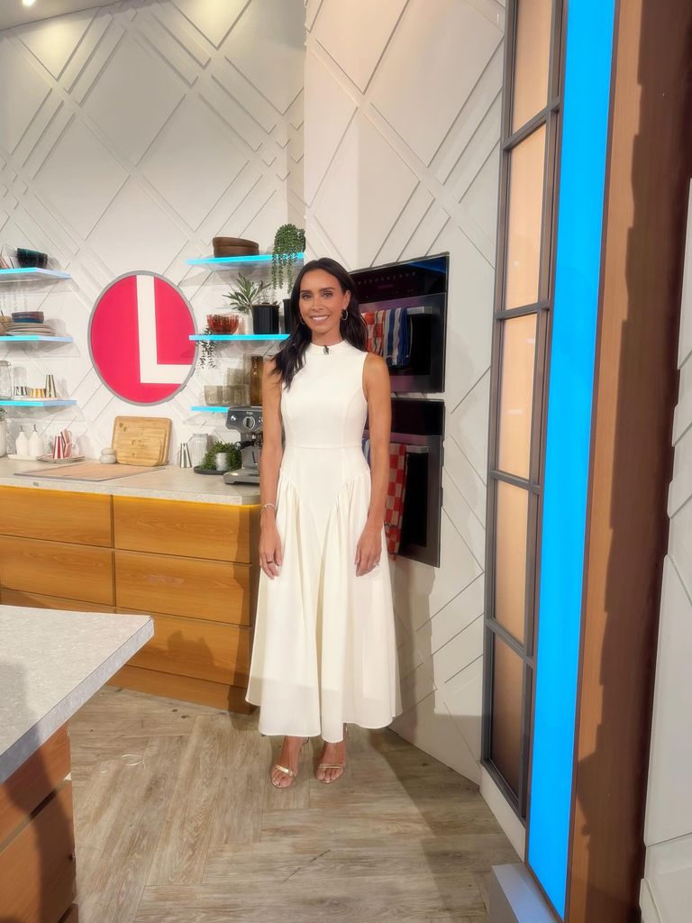 Christine Lampard looked stunning in her white dress from Michelle Keegan's Very line