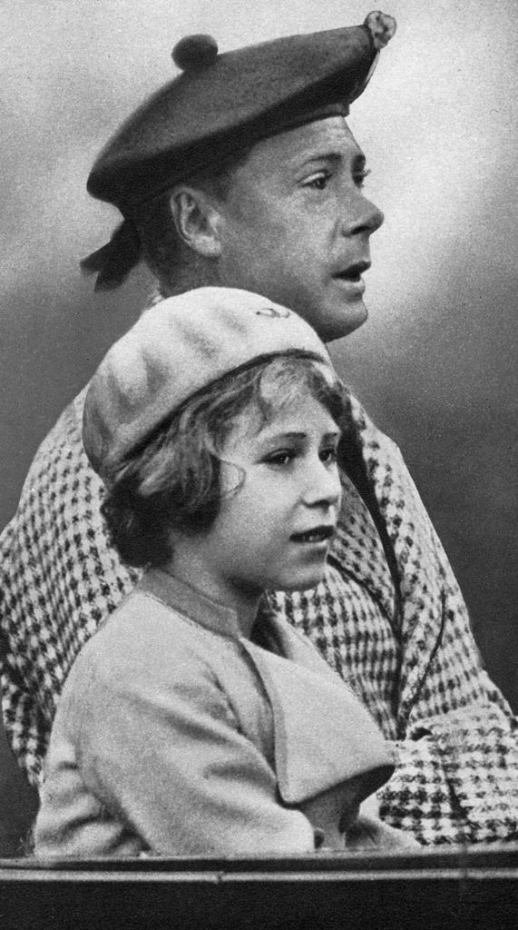 Princess Elizabeth with her uncle Edward during a visit to Balmoral