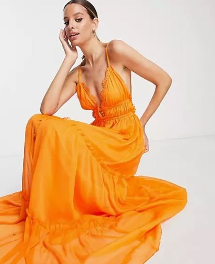 asos orange dress