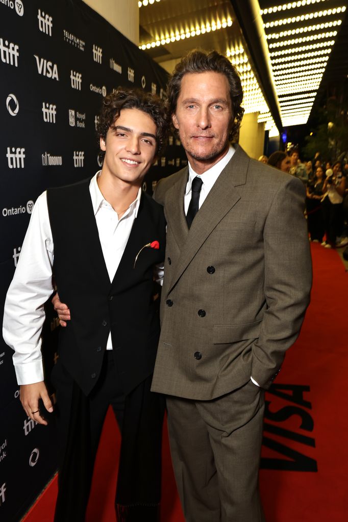 Levi McConaughey and Matthew McConaughey at the Toronto International Film Festival world premiere for The Lost Bus