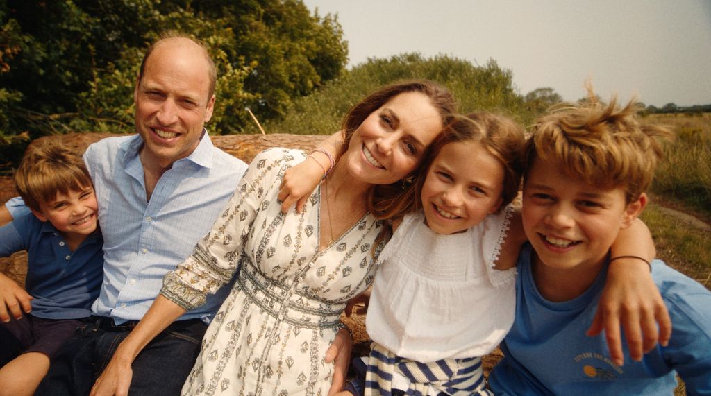 The Wales family pose for a smiley photograph