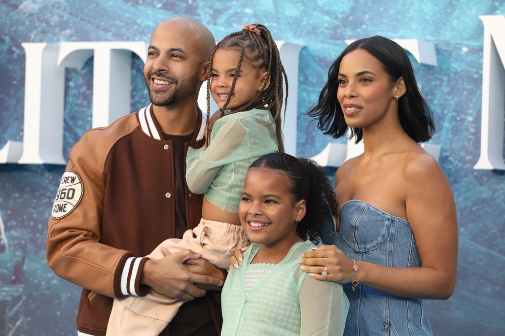 Marvin Humes, Valentina Raine Humes, Alaia-Mai Humes and Rochelle Humes attend the UK Premiere of "The Little Mermaid" at Odeon Luxe Leicester Square on May 15, 2023 in London, England