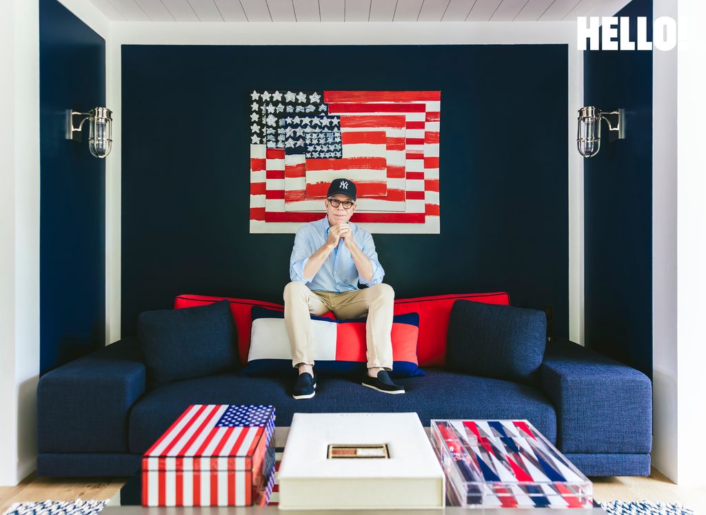 Tommy's red, white and blue office in the Palm Beach mansion