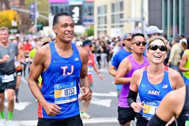 Amy Robach and TJ Holmes running the New York Marathon