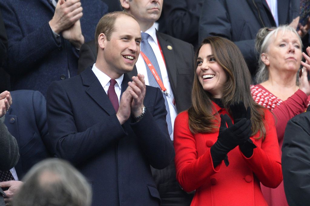 Prince William, Duke of Cambridge and Catherine, Duchess of Cambridge attend the RBS Six Nations match between France and Wales at Stade de France on March 18, 2017 in Paris, France