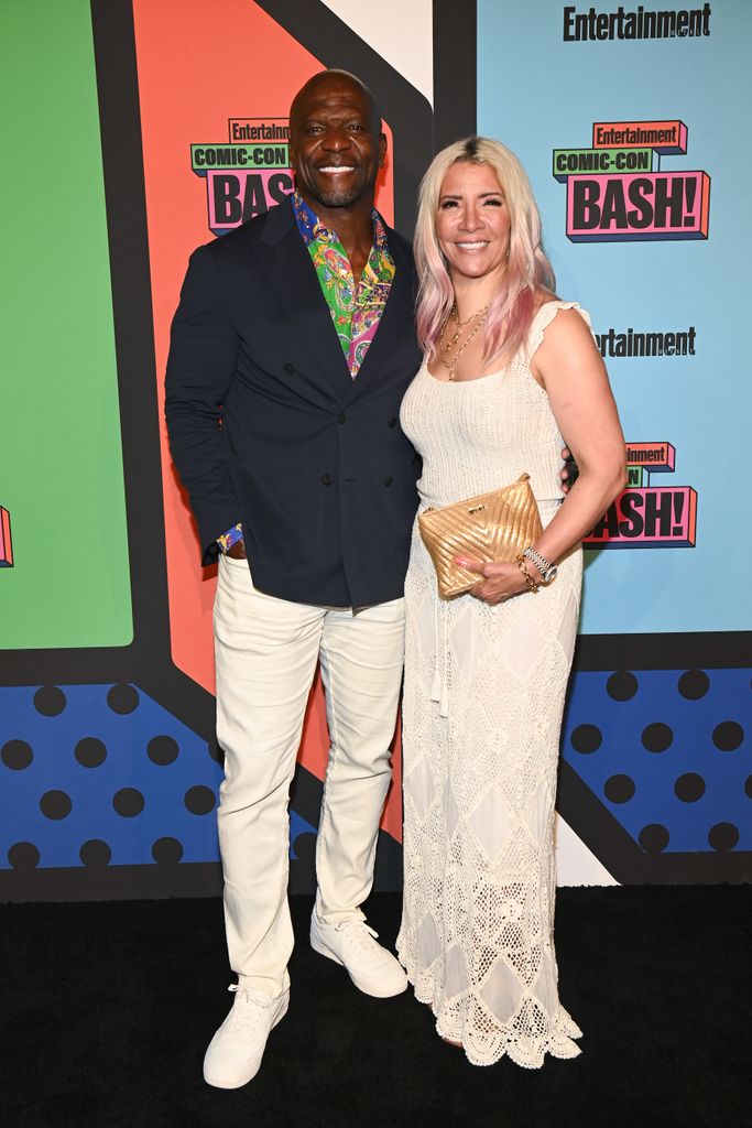 terry crews and wife rebecca on red carpet at comic con