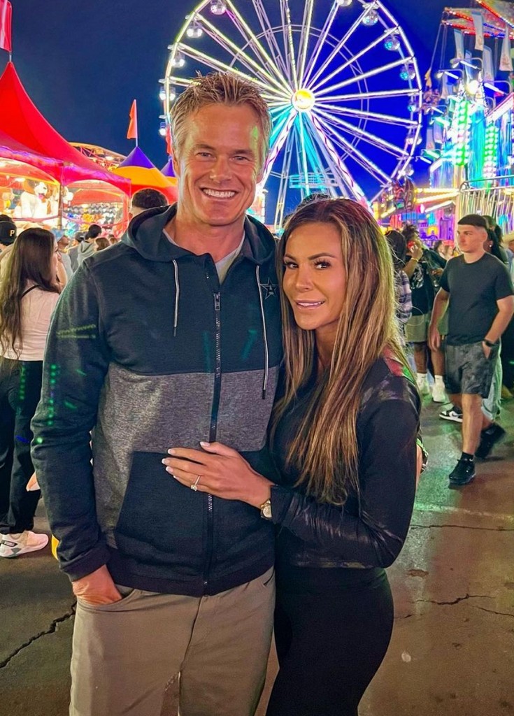 Photo shared by late actor Alec Musser on Instagram July 2023, posing with his fiancée Paige Press