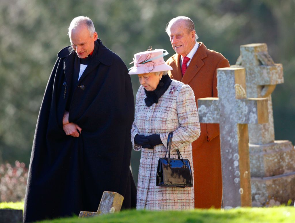 Queen Elizabeth II and Prince Philip, Duke of Edinburgh pictured after attending Sunday Service at St Peter and St Paul in West Newton in 2014