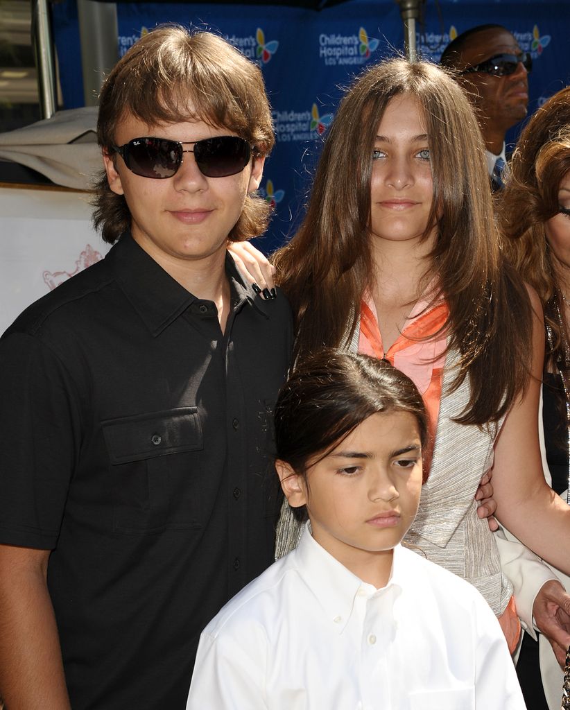 Prince Michael Jackson, Paris Jackson and Blanket Jackson attend the Jackson Family donation event at Children's Hospital Los Angeles on August 8, 2011