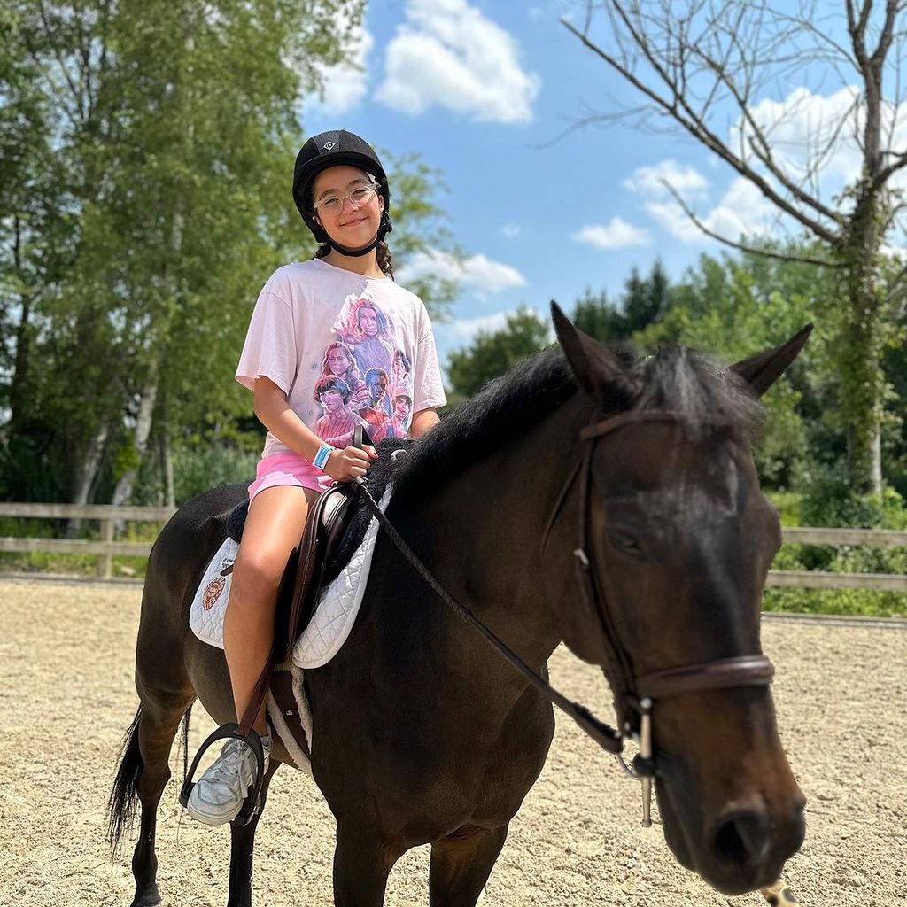 Monroe enjoys horse riding
