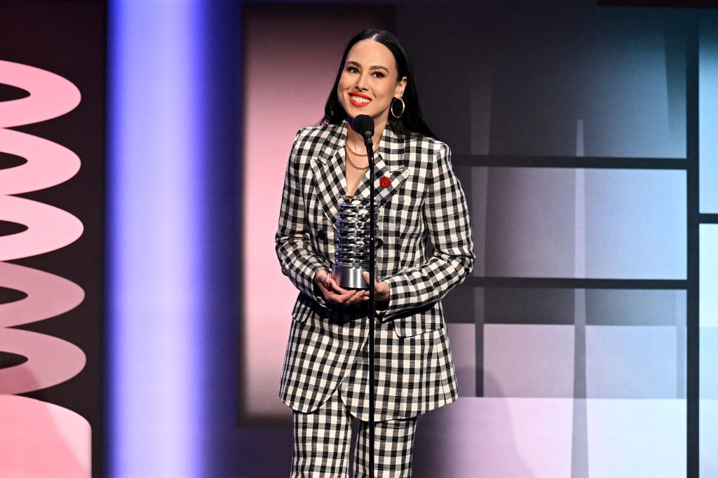 Meena Harris speaks onstage during the 28th Annual Webby Awards at Cipriani Wall Street on May 13, 2024 in New York City. 