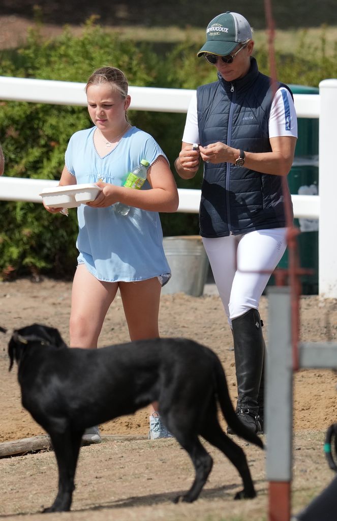 Zara and Mia Tindall attend the Hartpury International Horse Trials