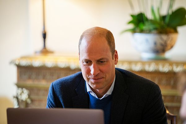 Prince William working hard at a laptop