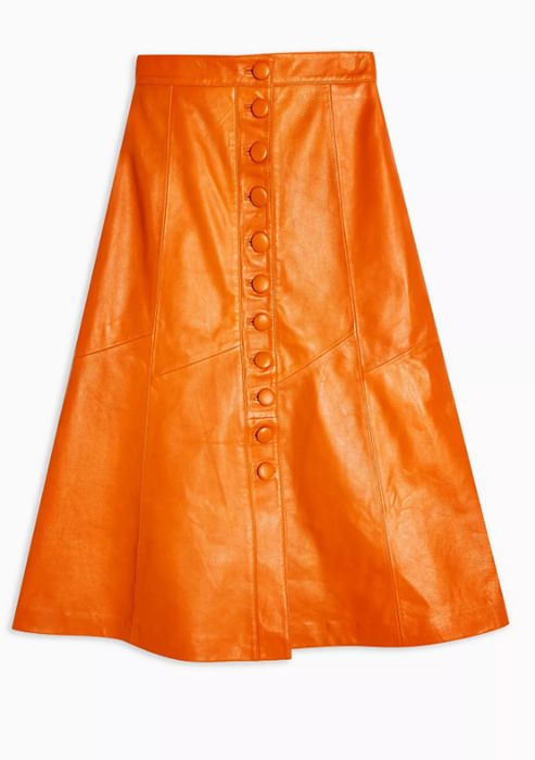 orange skirt topshop