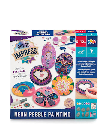 Neon pebble painting set