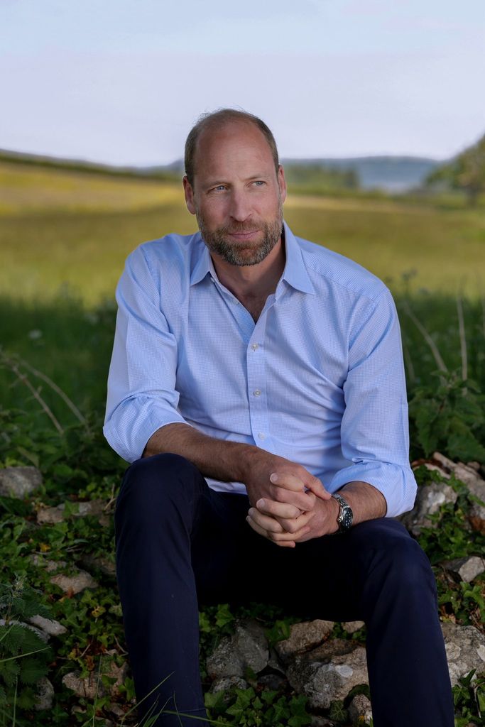 prince william sitting near a field