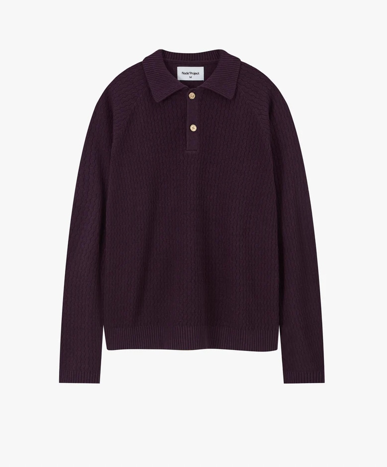 Elegant Knit Polo Burgundy
