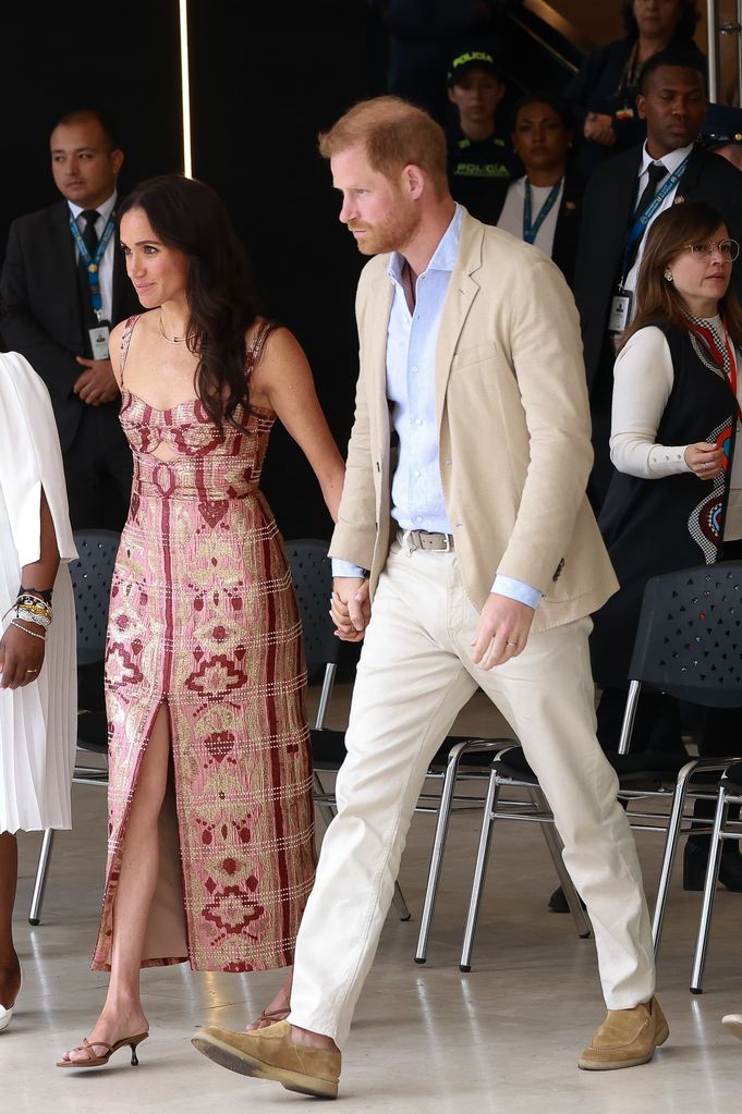 Prince Harry and Meghan Markle during their ongoing tour of Colombia