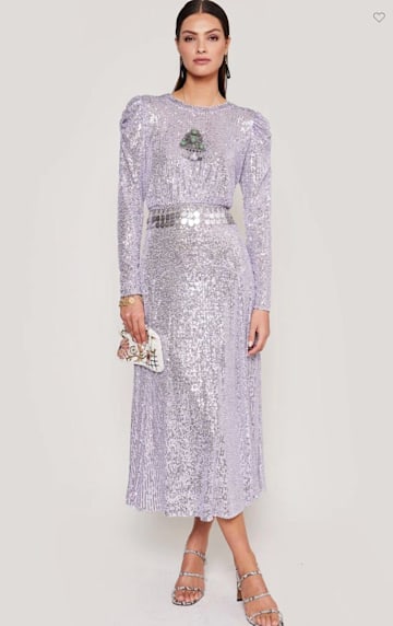 Rixo lilac sequin dress