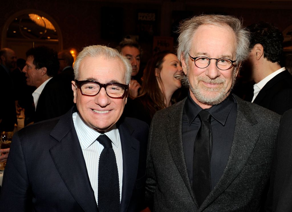 Directors Martin Scorsese (L) and Steven Spielberg attend the 12th Annual AFI Awards held at the Four Seasons Hotel Los Angeles at Beverly Hills on January 13, 2012 in Beverly Hills, California
