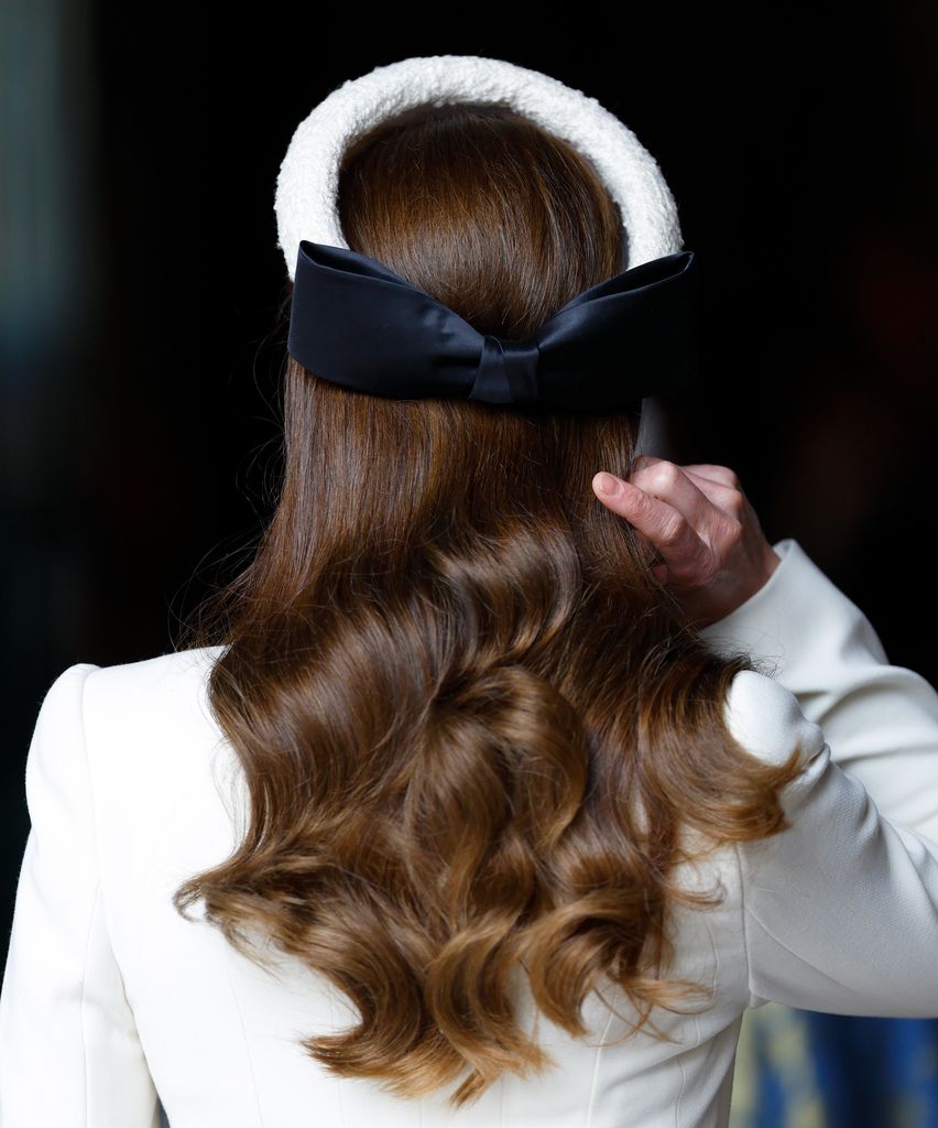 A photo of Princess Kate's hair from behind 