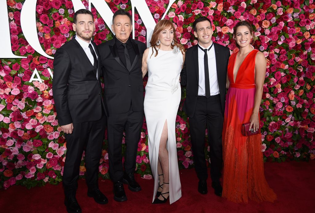 NEW YORK, NY - JUNE 10:   Evan Springsteen,  Bruce Springsteen, Patti Scialfa, Sam Springsteen and Jessica Springsteen attends the 72nd Annual Tony Awards at Radio City Music Hall on June 10, 2018 in New York City.  (Photo by Dimitrios Kambouris/Getty Images for Tony Awards Productions)