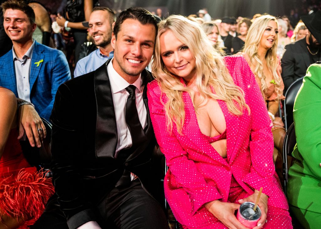 Miranda Lambert looked striking in a Barbie pink outfit as she attended the ACM awards with her husband Brendan McLoughlin