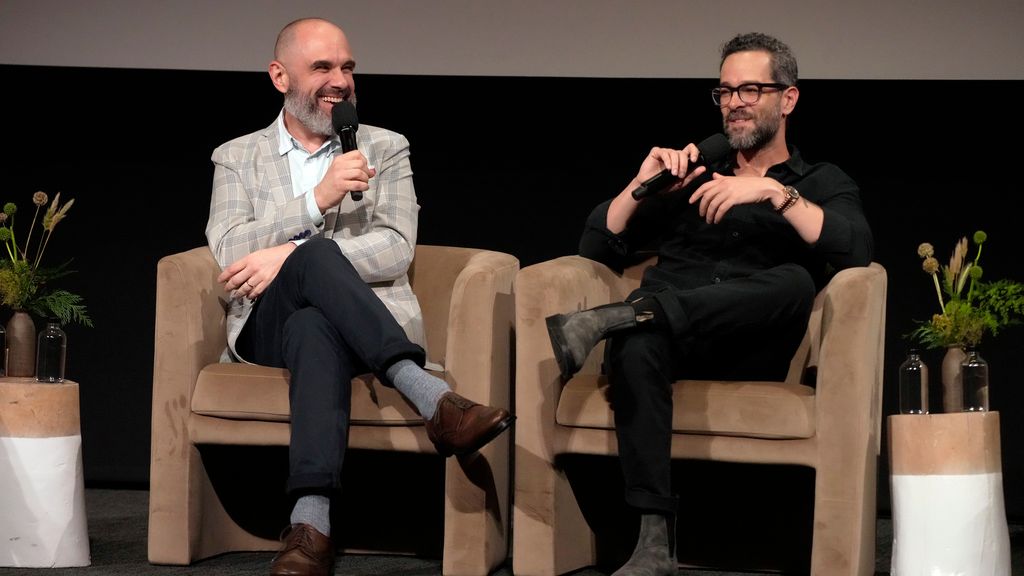 Craig Mazin and Neil Druckmann speak onstage at HBO's "The Last of Us" FYC Event in Los Angeles at Saban Media Center on June 09, 2025 in North Hollywood, California