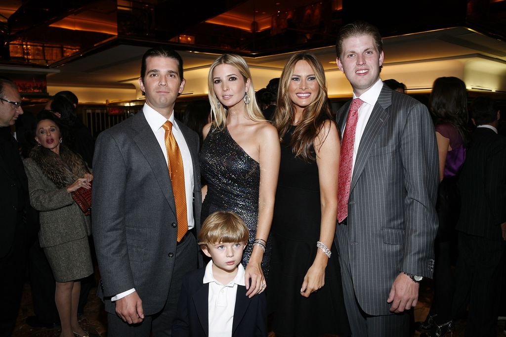Eric Trump, Barron Trump, Ivanka Trump, Melania Trump and Donald Trump Jr. smile for family photo