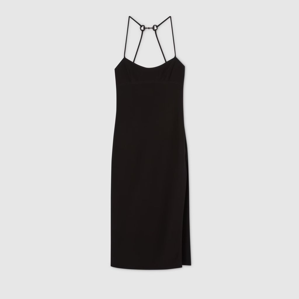 Silk Dress with Crystal Horsebit