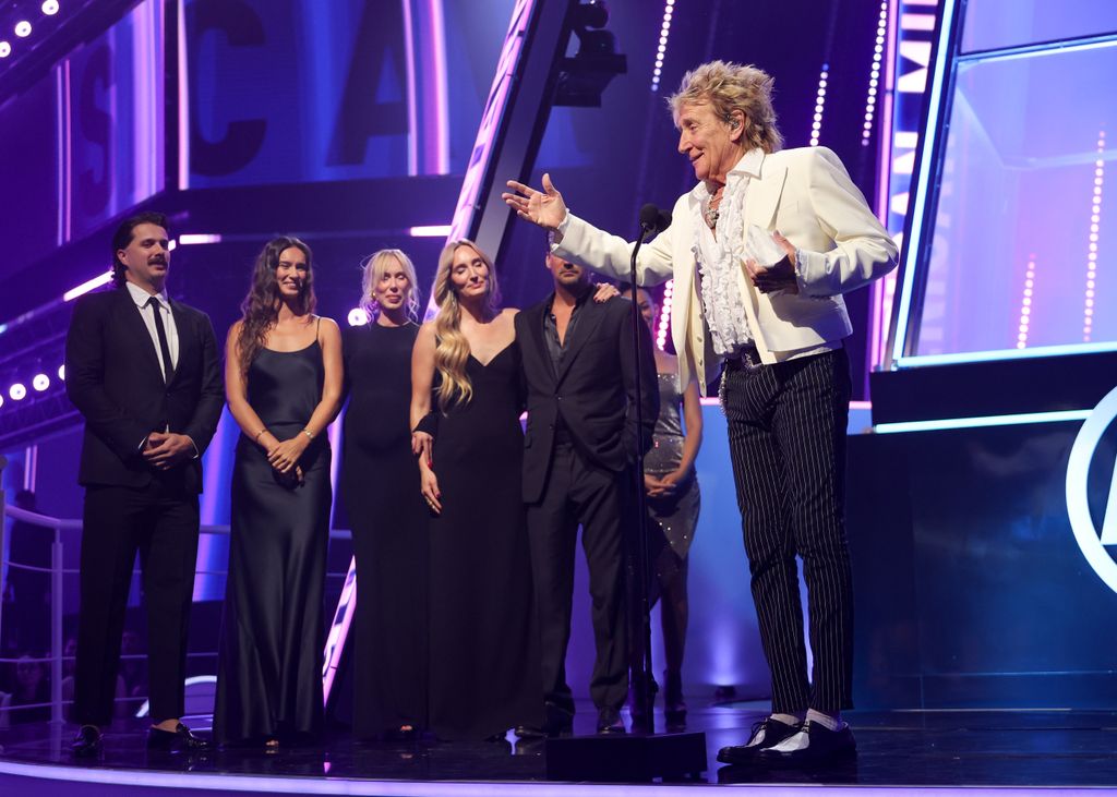 Rod Stewart onstage at the 2025 American Music Awards