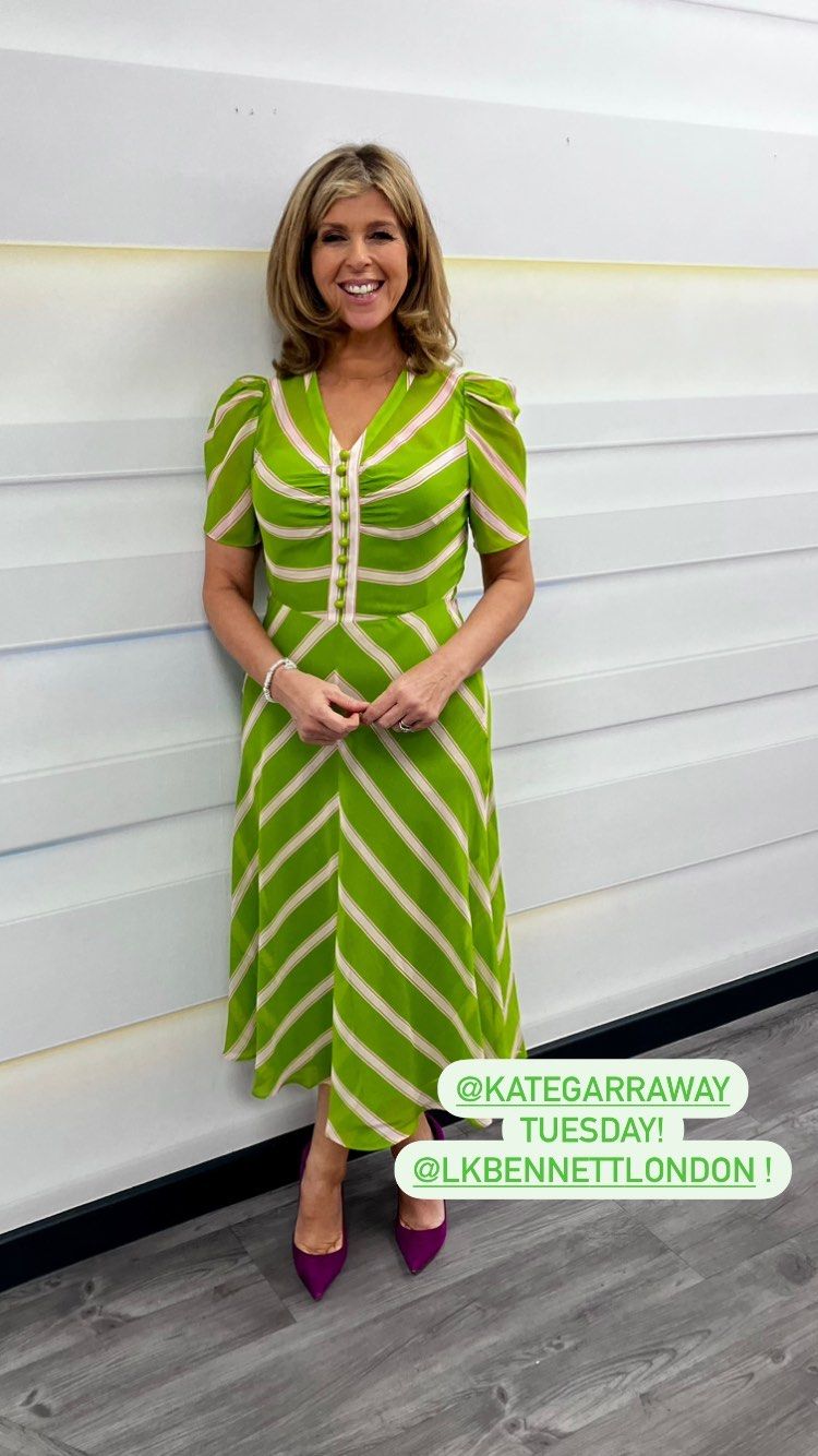 Kate Garraway beamed in a lime green L.K.Bennett dress