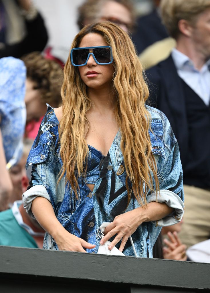 Shakira attends day twelve of the Wimbledon Tennis Championships at All England Lawn Tennis and Croquet Club on July 14, 2023 in London, England