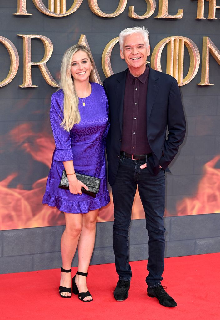 phillip schofield and daughter molly schofield smiling red carpet