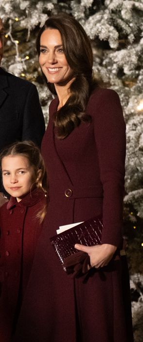 kate middleton and princess charlotte burgundy coats