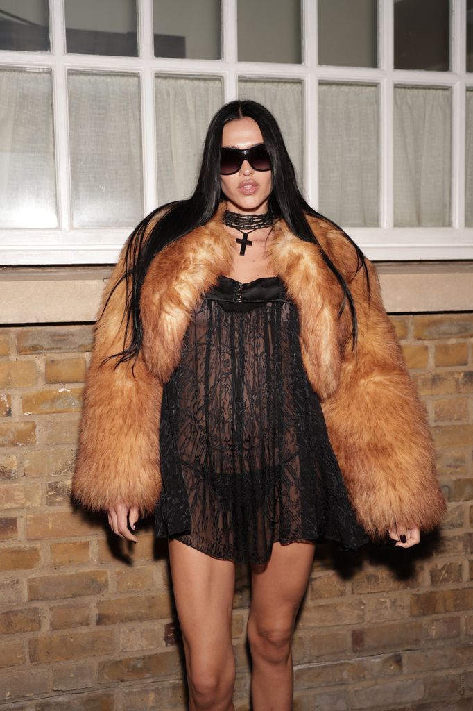 Amelia Gray Hamlin seen attending the EE72 London launch party hosted by Edward and Akua Enninful during LFW September 2025 at Soho Mews House on September 19, 2025 in London, England.